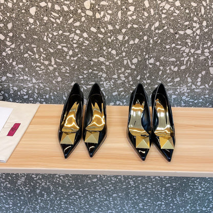 Valentino Women Black Patent Leather Flats