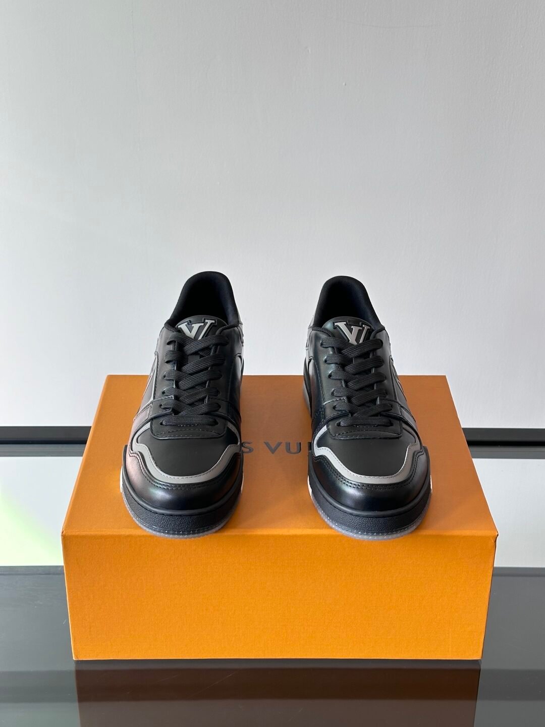 LV Men Black Leather Sneakers