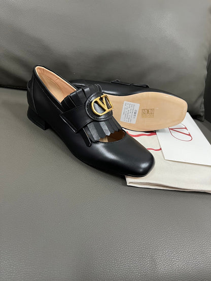 Valentino Women Black Leather Heels