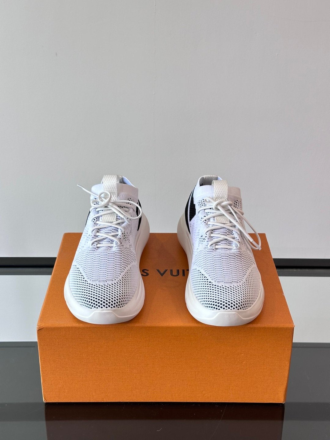LV Men White Knit Mesh Sneakers