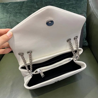 YSL Loulou Small in Matelassé “Y” Leather Bag White