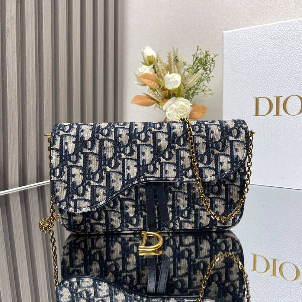 Dior Medium Saddle Pouch with Chain