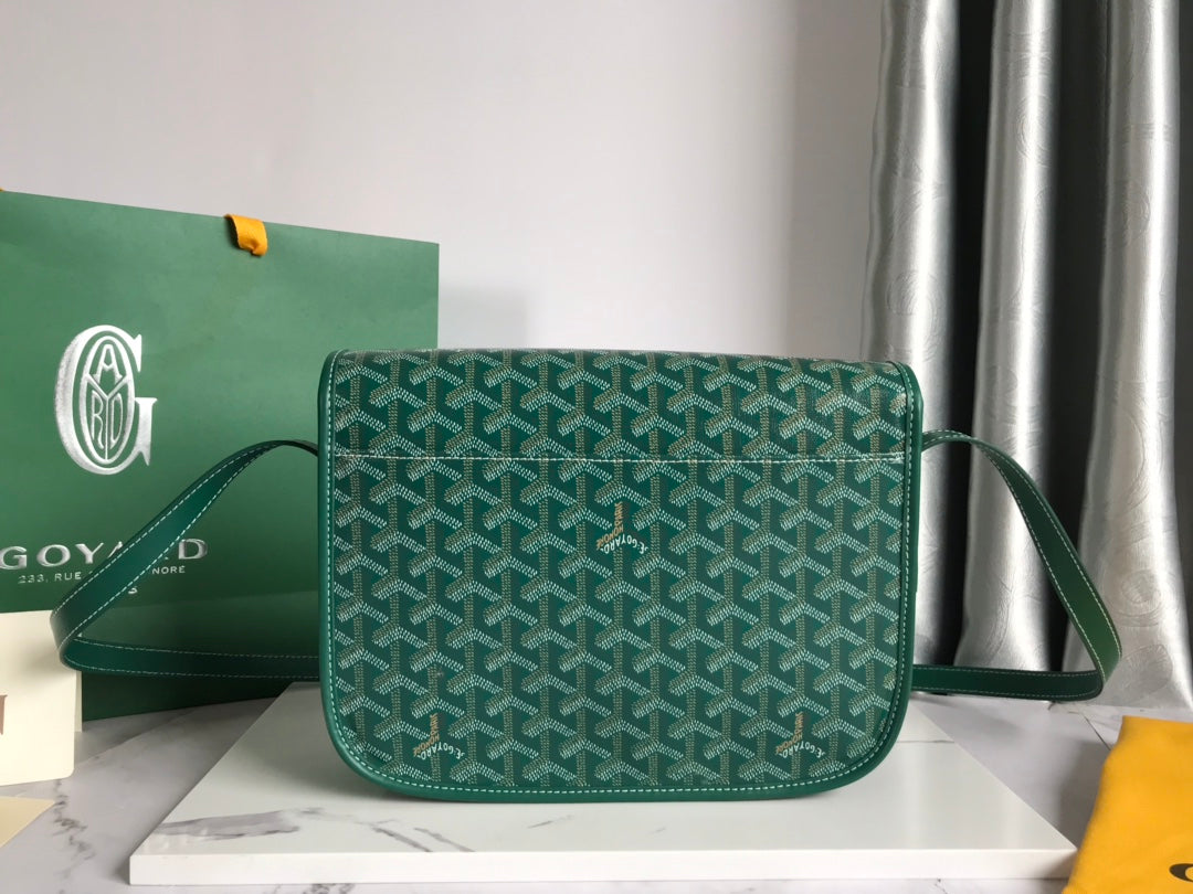 BELVEDERE II BAG 28 IN GREEN GOYARDINE CANVAS