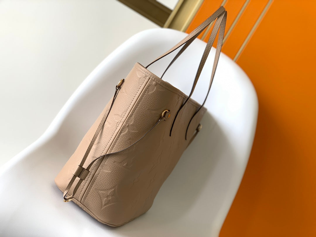 LV NEVERFULL MM 32 BEIGE MONOGRAM EMPREINTE LEATHER