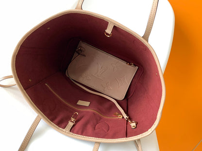LV NEVERFULL MM 32 BEIGE MONOGRAM EMPREINTE LEATHER
