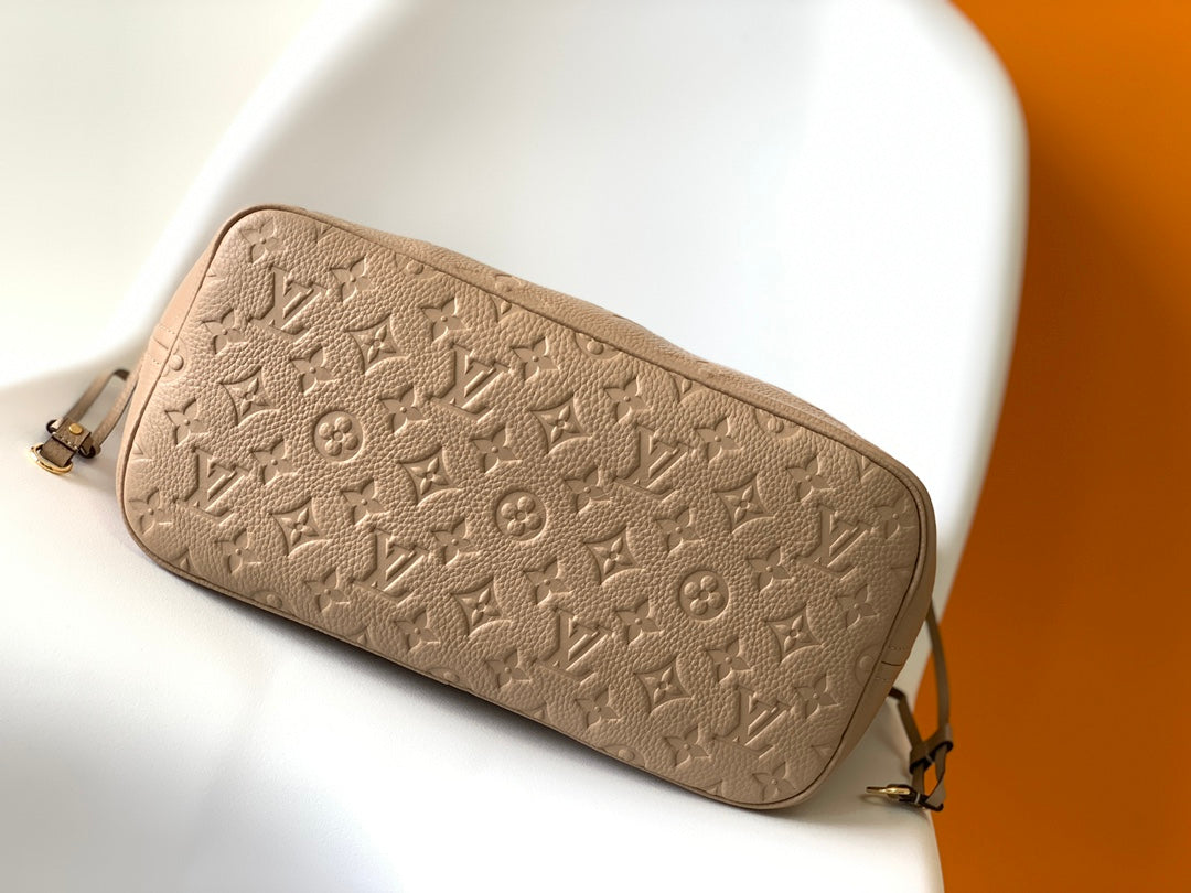 LV NEVERFULL MM 32 BEIGE MONOGRAM EMPREINTE LEATHER