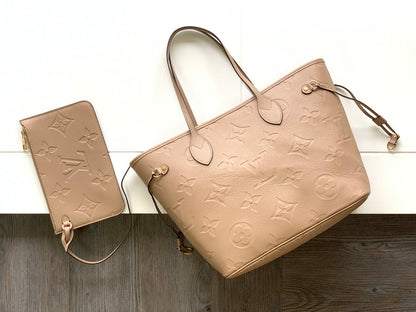 LV NEVERFULL MM 32 BEIGE MONOGRAM EMPREINTE LEATHER