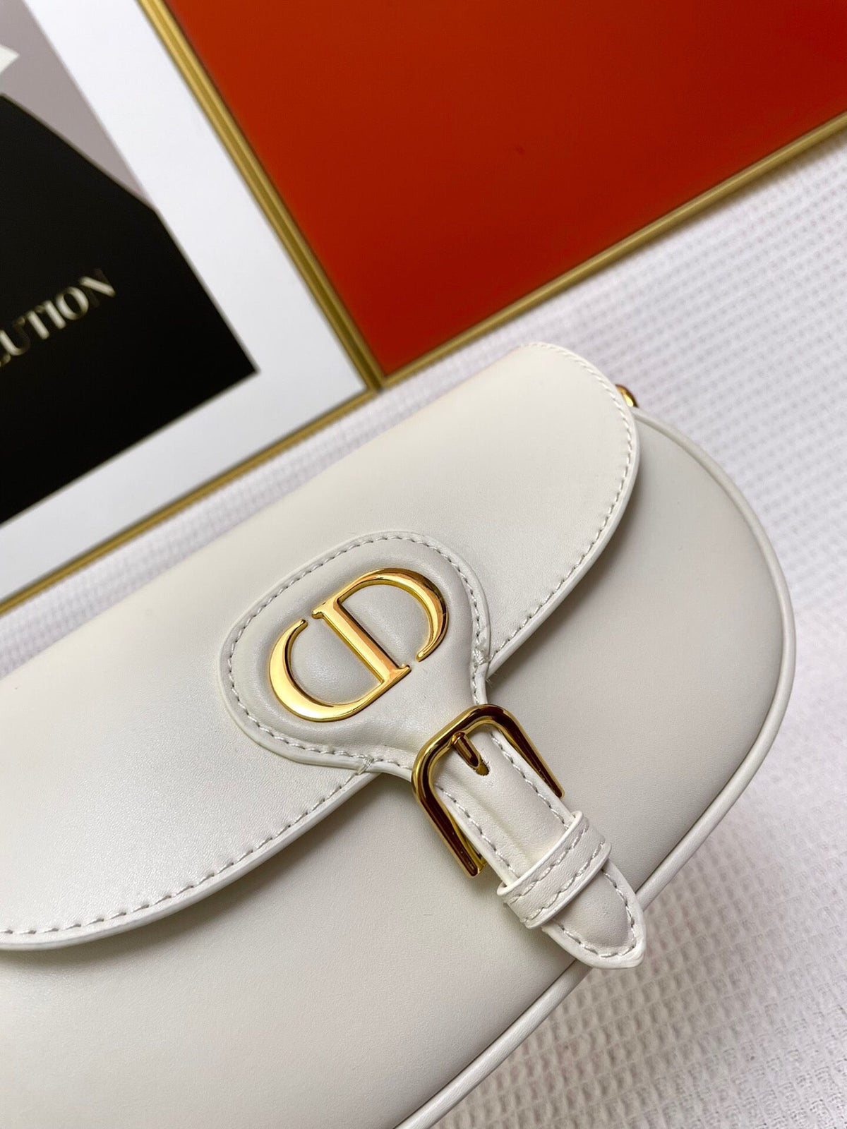 MINI BOBBY EAST-WEST 20 BAG IN WHITE CALFSKIN