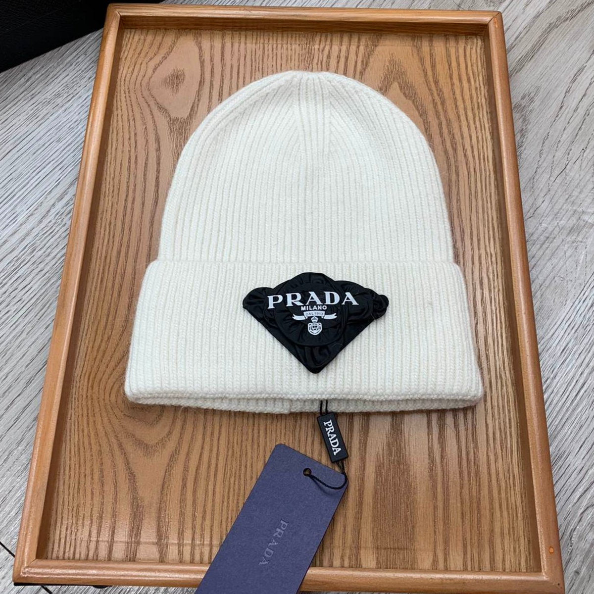 BEANIE HAT IN WHITE WOOL 431356
