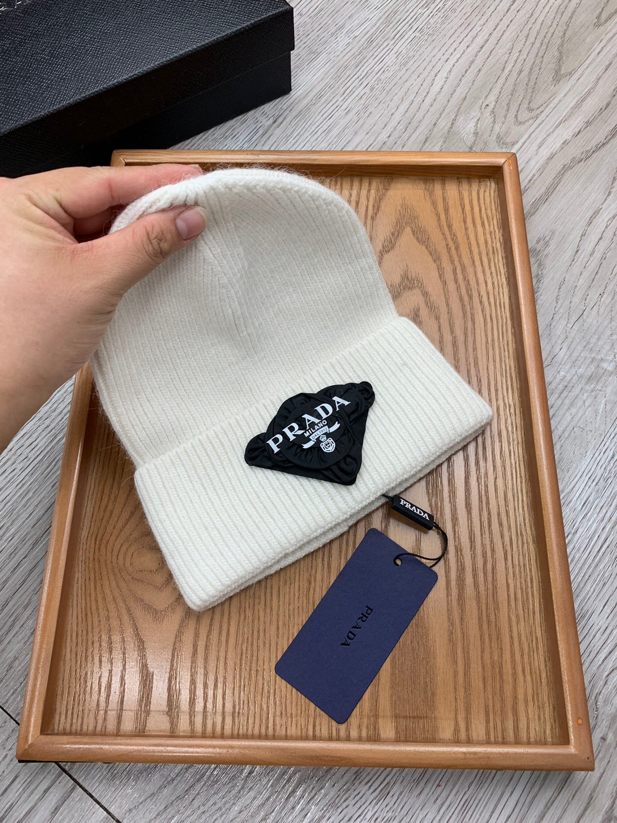 BEANIE HAT IN WHITE WOOL 431356