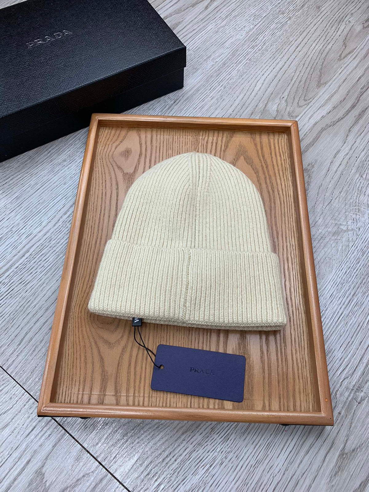 BEANIE HAT IN BISQUE BEIGE WOOL 431355