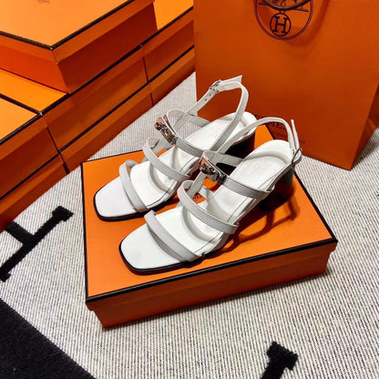 MID - SANDAL WHITE CALFSKIN