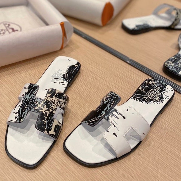 0RAN SANDALS IN WHITE MIX COLORFUL CALFSKIN