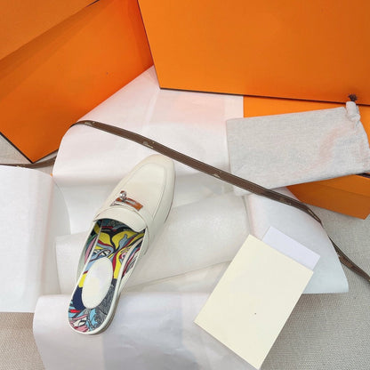 0Z Mule White Calfskin