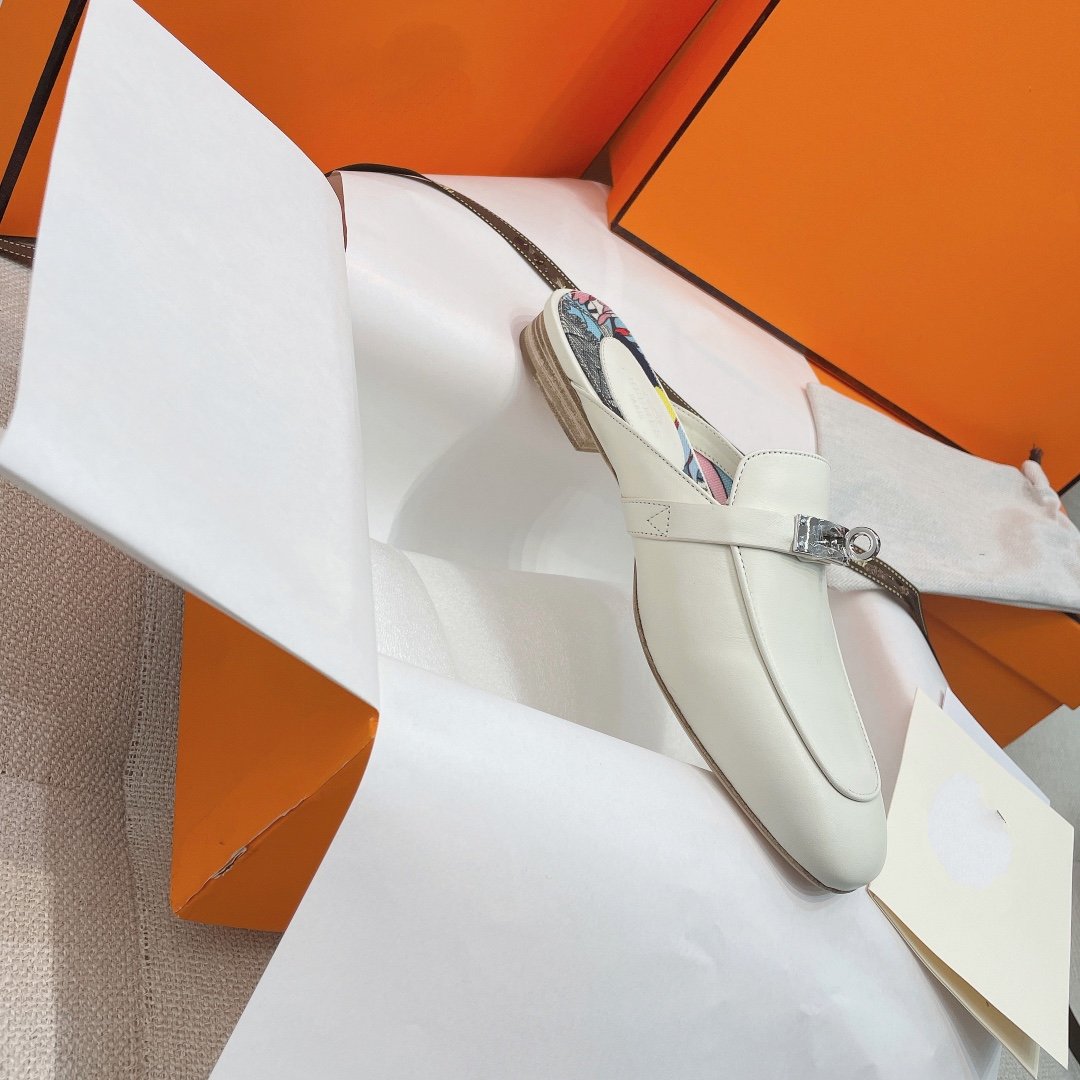0Z Mule White Calfskin