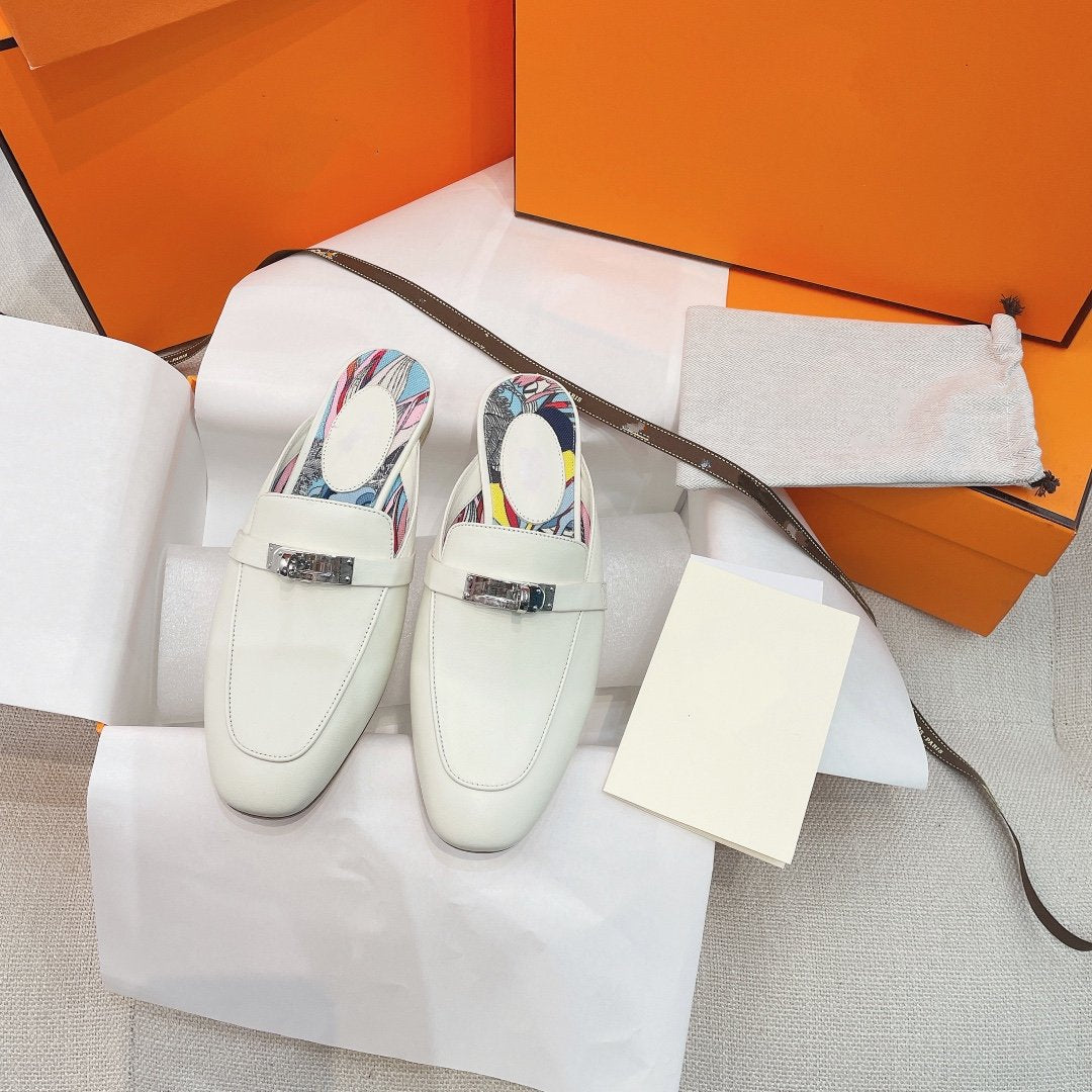 0Z Mule White Calfskin