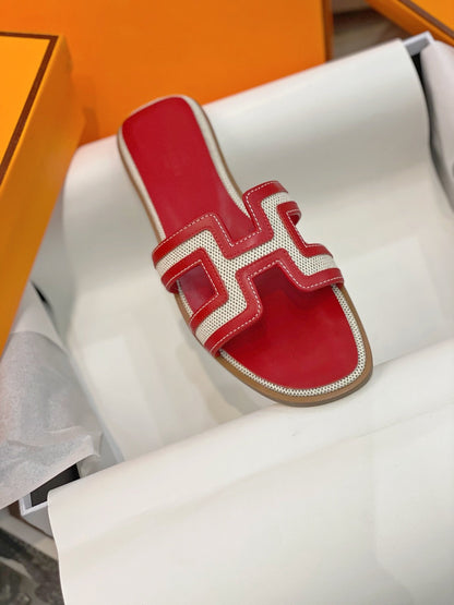 0ran Sandal Red Leather
