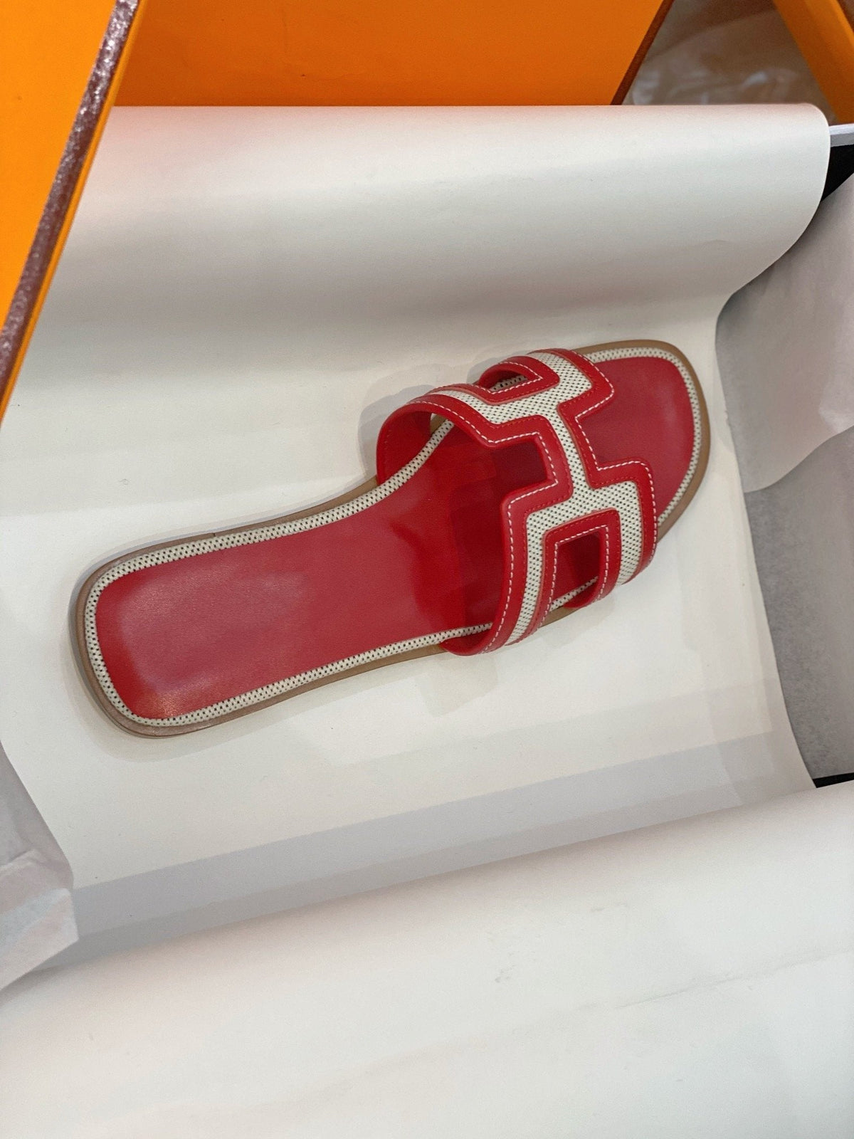 0ran Sandal Red Leather