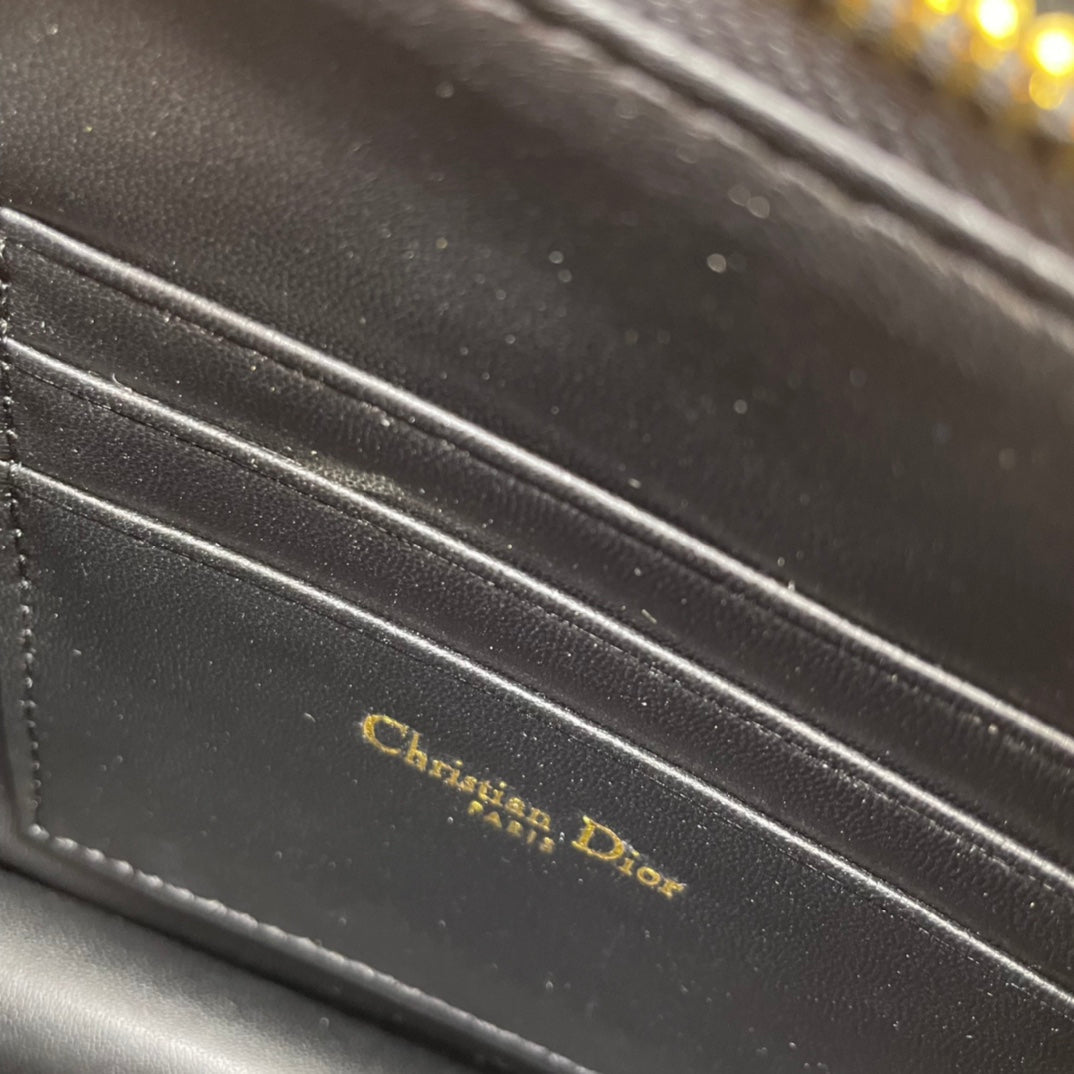 CARO POUCH 19 BAG IN BLACK CALFSKIN