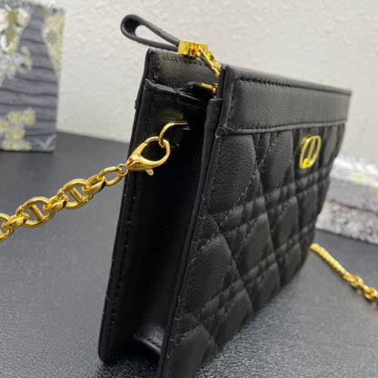 CARO POUCH 19 BAG IN BLACK CALFSKIN