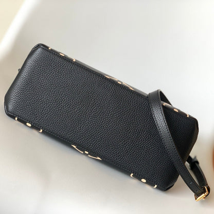 LV PETIT PALAIS PM MEDIUM SHOULDER BAG 29 IN BLACK MIX BEIGE