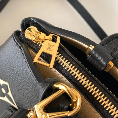 LV PETIT PALAIS PM MEDIUM SHOULDER BAG 29 IN BLACK MIX BEIGE
