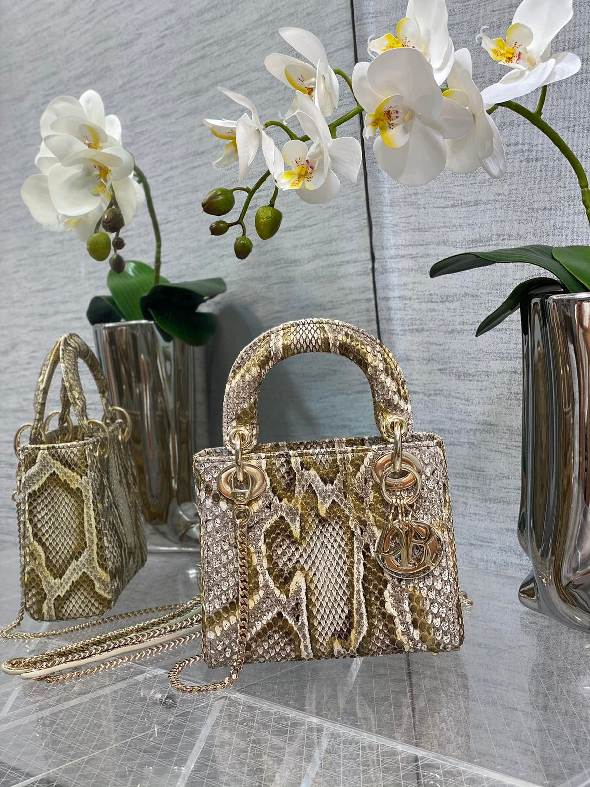 MINI LADY 17 BAG IN GOLDEN PYTHON LEATHER