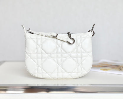 MINI CARO BAG 25 IN WHITE LAMBSKIN