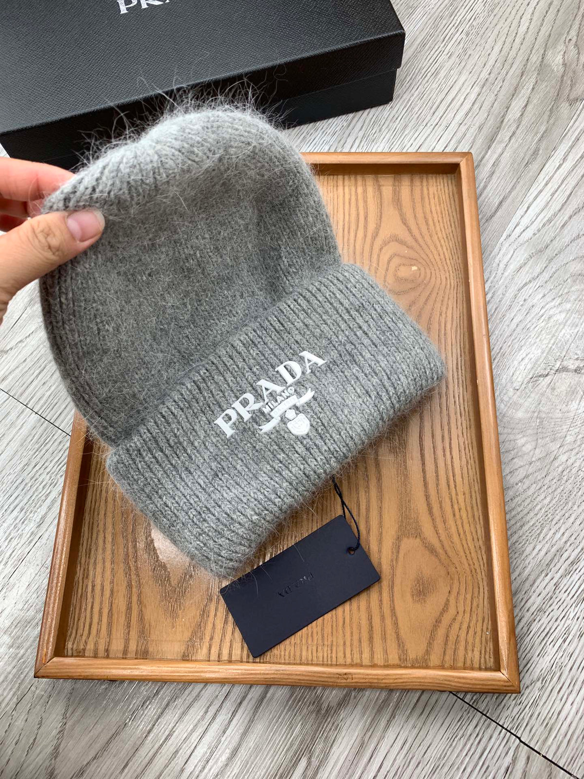 BEANIE HAT IN DOLPHIN GRAY WOOL 108750