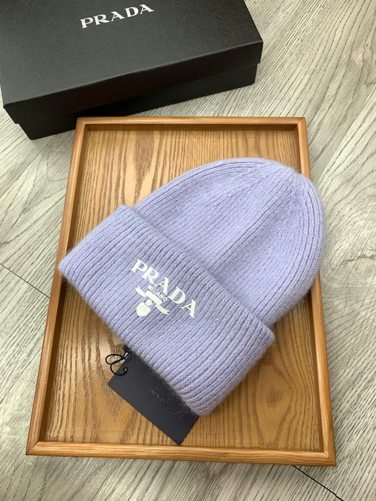 BEANIE HAT IN PASTEL PURPLE WOOL 108749