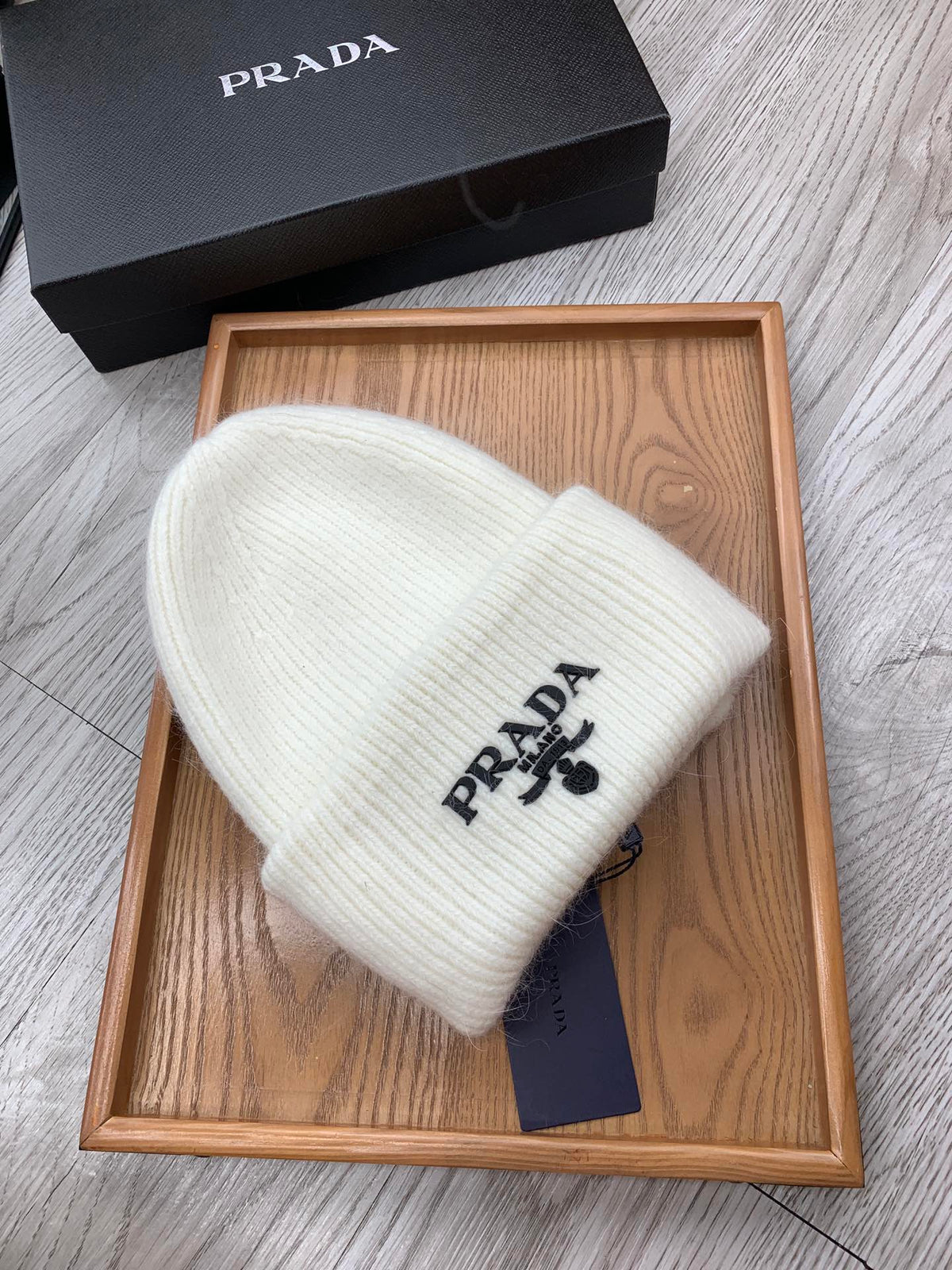 BEANIE HAT IN WHITE WOOL 108748