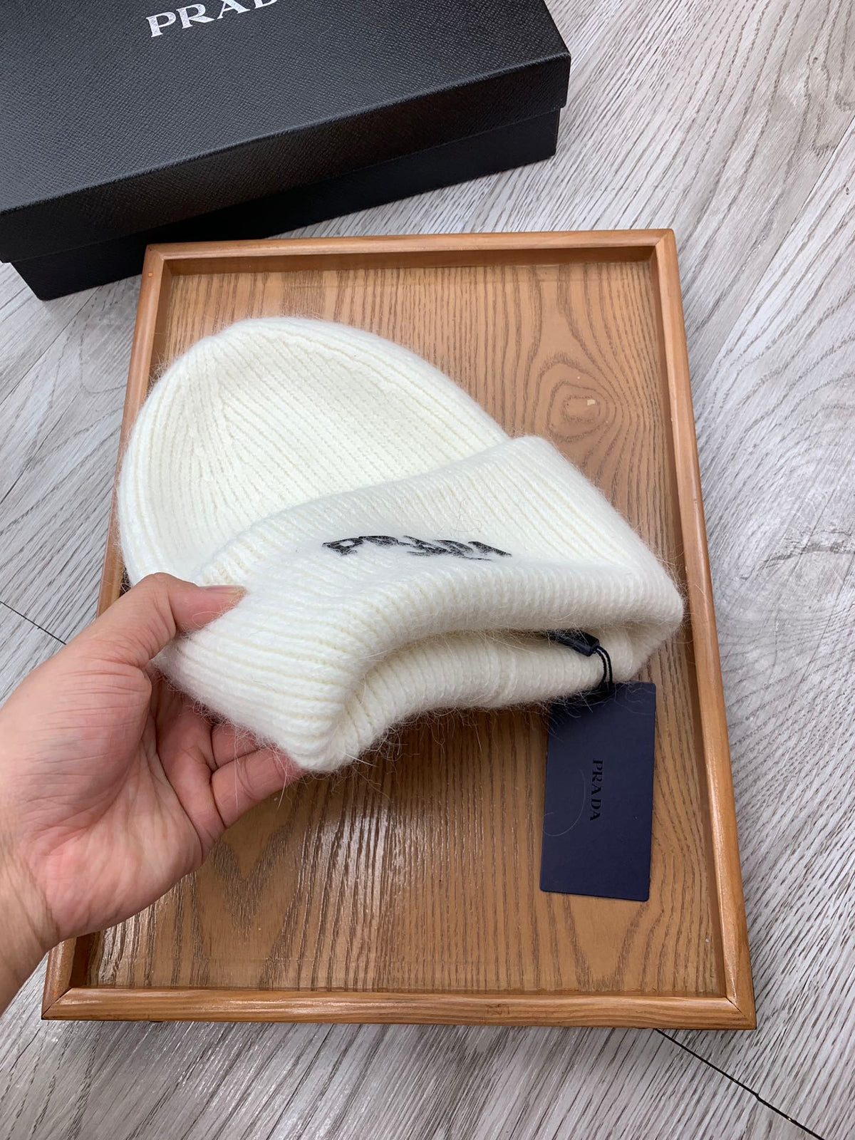 BEANIE HAT IN WHITE WOOL 108748