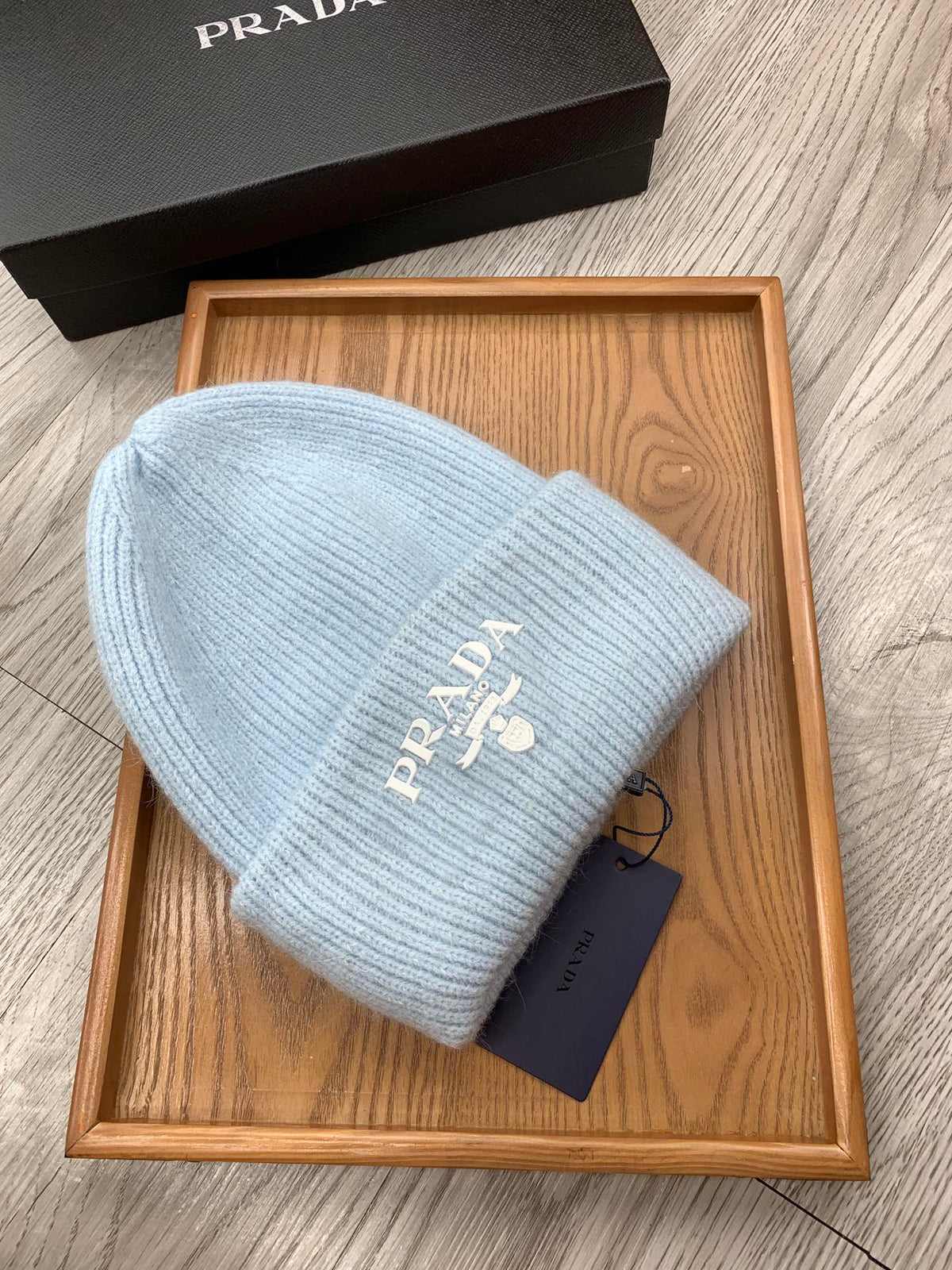 BEANIE HAT IN LIGHT BLUE WOOL 108744