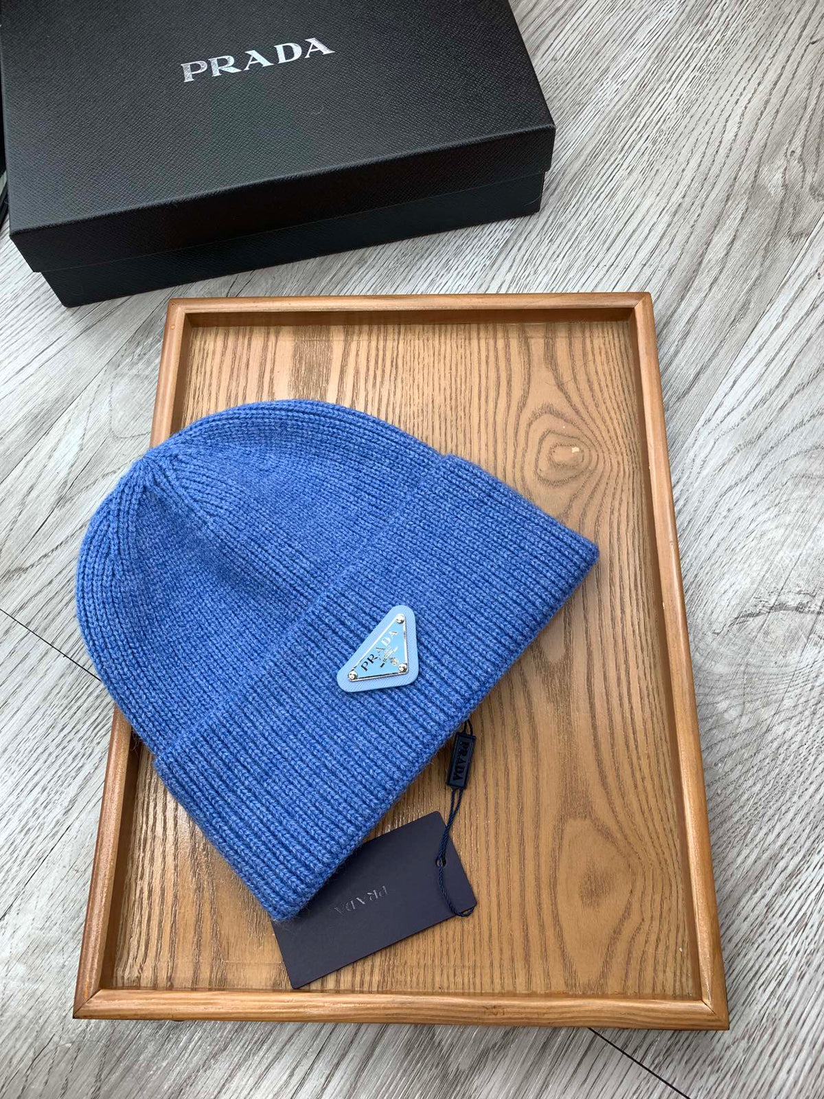 BEANIIE HAT IN SAPPHIRE BLUE WOOL 335031