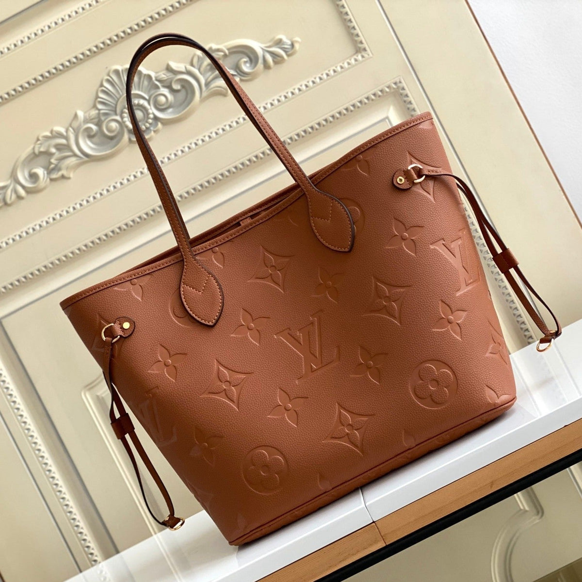LV NEVERFULL MM 32 BROWN MONOGRAM EMPREINTE LEATHER