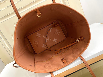 LV NEVERFULL MM 32 BROWN MONOGRAM EMPREINTE LEATHER