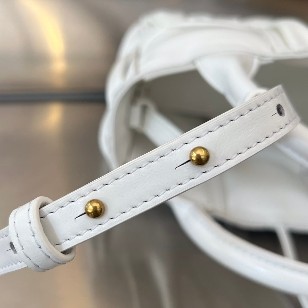 CANDY ARCO TOTE 20 IN WHITE SOFT LAMBSKIN