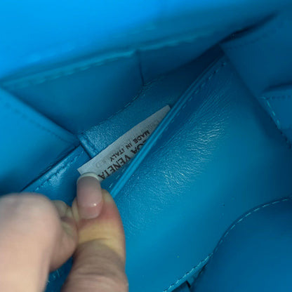 CANDY ARCO TOTE 20 IN CERULEAN BLUE SOFT LAMBSKIN