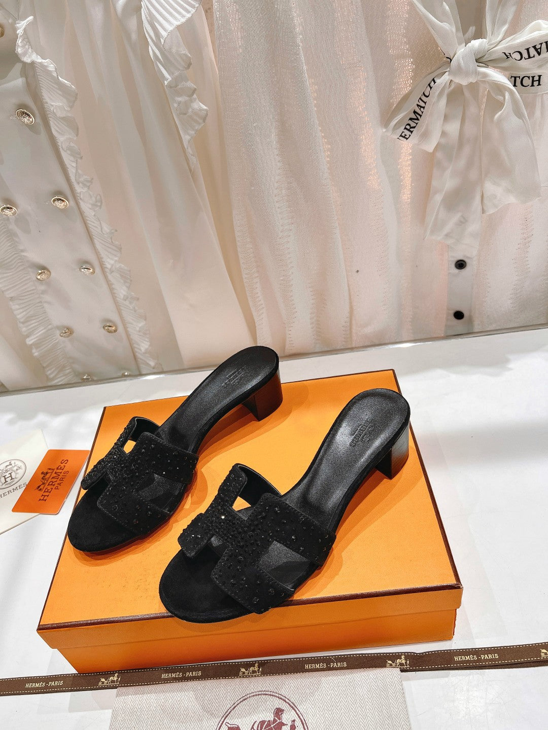 0ASIS SANDALS LAMBSKIN ATTACH CRYSTAL-BLACK
