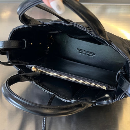 CANDY ARCO TOTE 20 IN BLACK SOFT LAMBSKIN