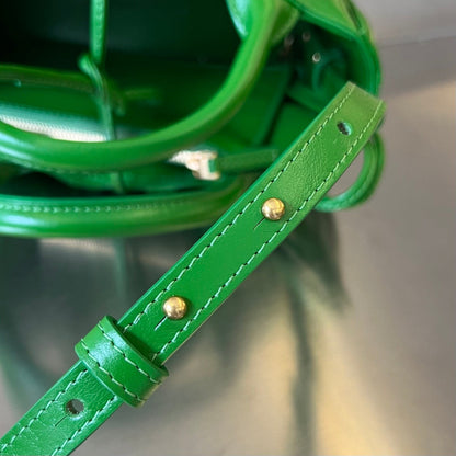 CANDY ARCO TOTE 20 IN GREEN SOFT LAMBSKIN