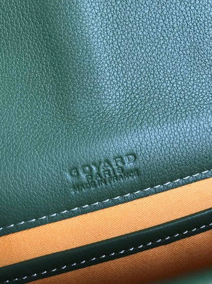 BELVEDERE MM BAG 21 IN GREEN GOYARDINE CANVAS AND CALFSKIN