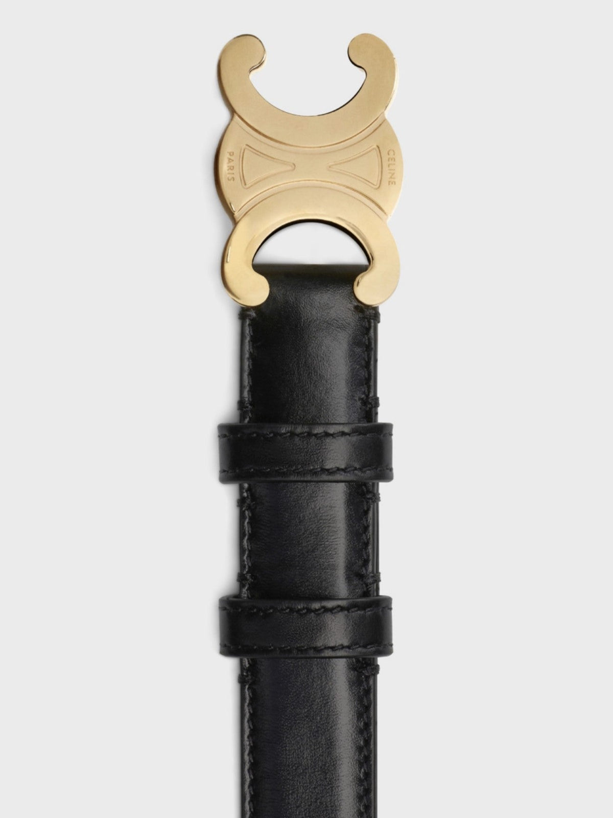 Medium Triomphe Belt 25mm Black Calfskin Ghw