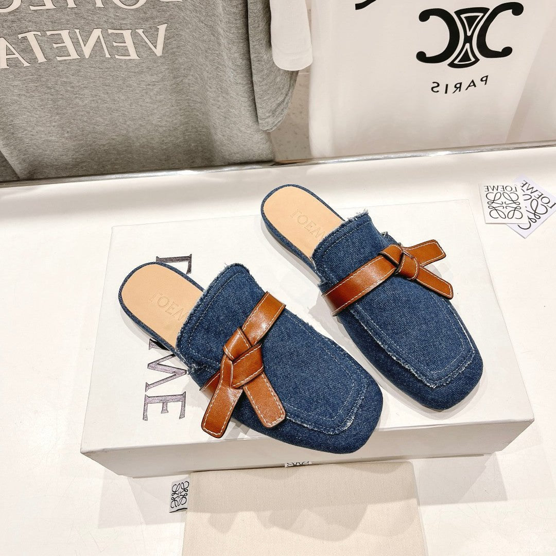 LW GATE BELTED MULE AEGEAN DENIM