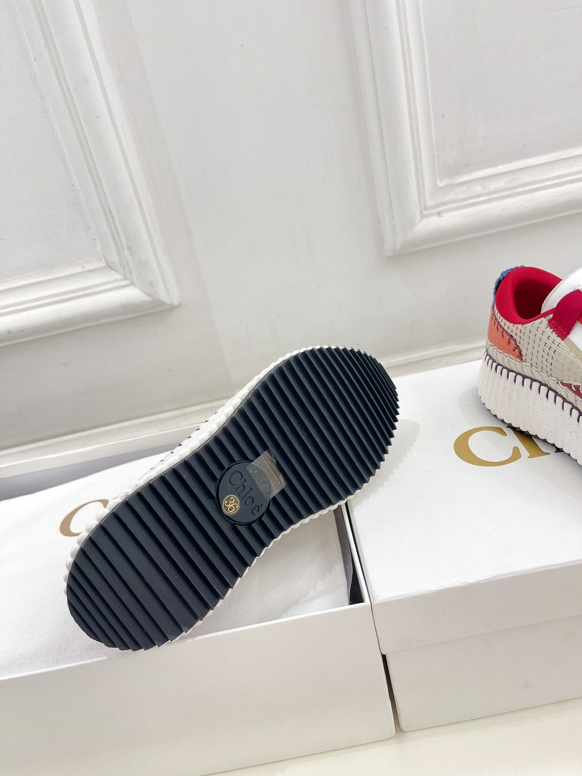 NAMA SNEAKER IN CHERRY RED MIX COLORFUL SPECIAL FABRIC