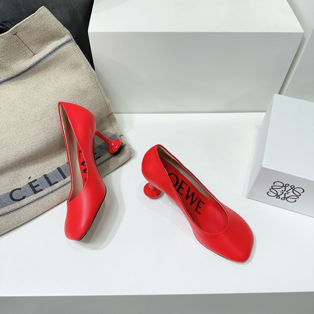 LW TOY PUMP 95 RED CALFSKIN