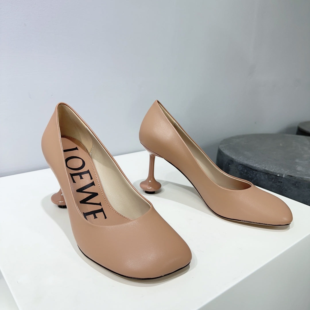 LW TOY PUMP 95 TAN CALFSKIN