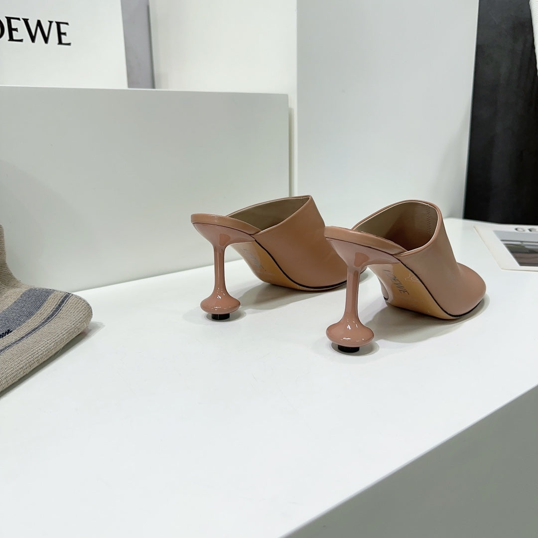 LW TOY MULE 95 TAN CALFSKIN