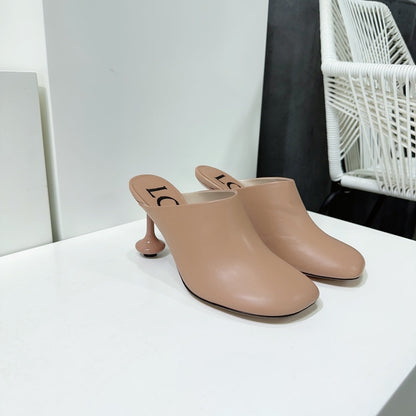 LW TOY MULE 95 TAN CALFSKIN