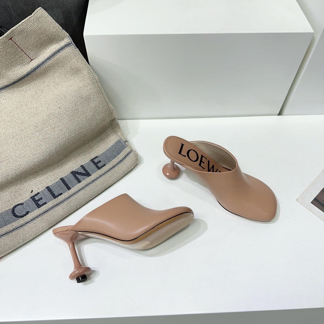 LW TOY MULE 95 TAN CALFSKIN